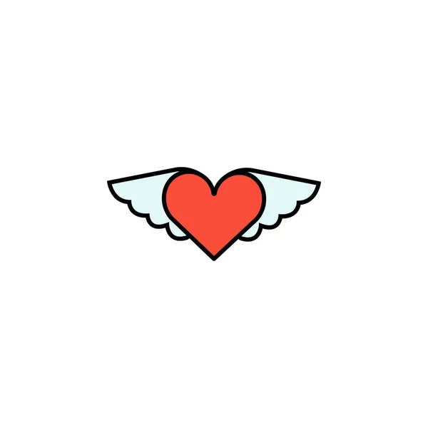 Цвет Иконы Ангела Сердца Знаки Символы Могут Использованы Веб Логотип — стоковый вектор