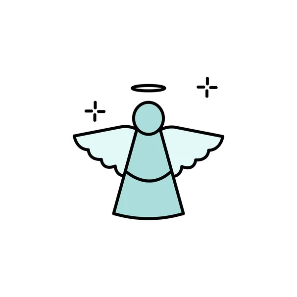 Angel Illustration Line Colored Icon Signs Symbols Can Used Web — 스톡 벡터