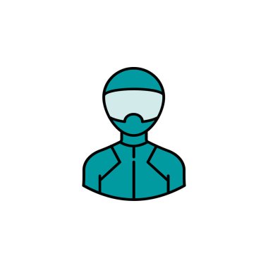 Bobsleigh ana hatları renkli simge. İşaretler ve semboller web logosu mobil uygulaması UI UX renkli simgesi için kullanılabilir