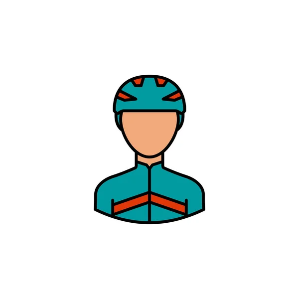 Аватар Велосипедист Контур Цветной Значок Знаки Символы Могут Использованы Веб Векторная Графика