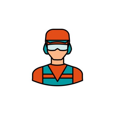 Avatar nişancı ana hatları renkli ikon. İşaretler ve semboller web logosu mobil uygulaması UI UX renkli simgesi için kullanılabilir