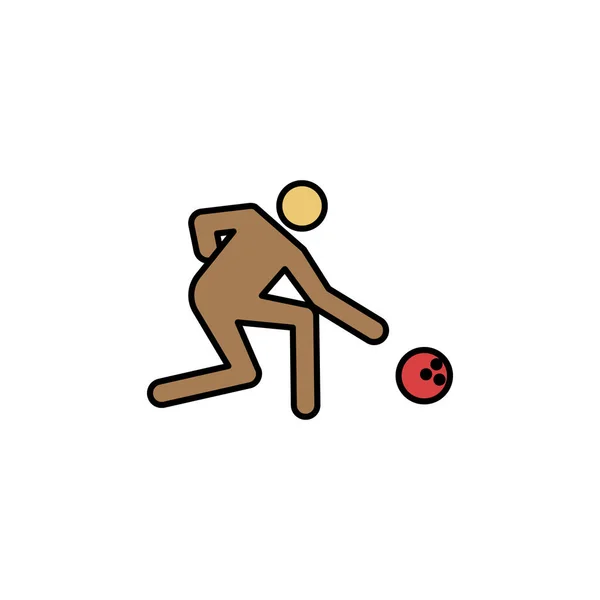 Joueur Ligne Bowling Icône Recolorée Signes Symboles Peuvent Être Utilisés — Image vectorielle