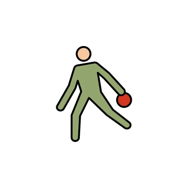 Joueur Ligne Bowling Icône Recolorée Signes Symboles Peuvent Être Utilisés — Image vectorielle