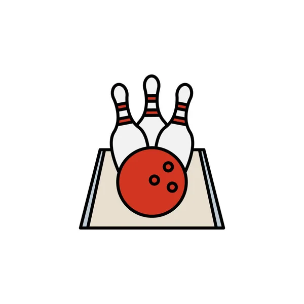 Gagnant Ligne Bowling Icône Recolorée Signes Symboles Peuvent Être Utilisés — Image vectorielle
