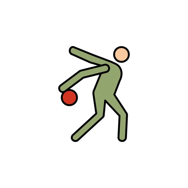 Joueur Ligne Bowling Icône Recolorée Signes Symboles Peuvent Être Utilisés — Image vectorielle