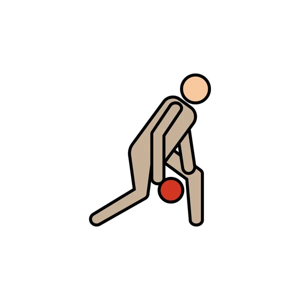 Joueur Ligne Bowling Icône Recolorée Signes Symboles Peuvent Être Utilisés — Image vectorielle