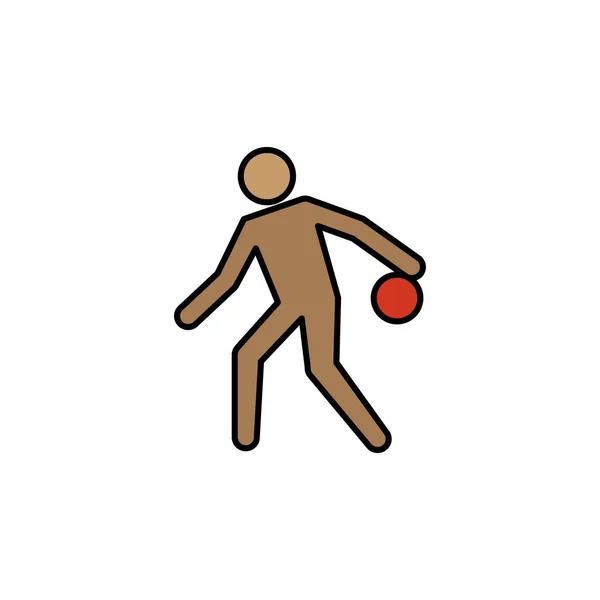 Hráč Bowlingová Linka Přebarvená Ikona Značky Symboly Lze Použít Pro — Stockový vektor