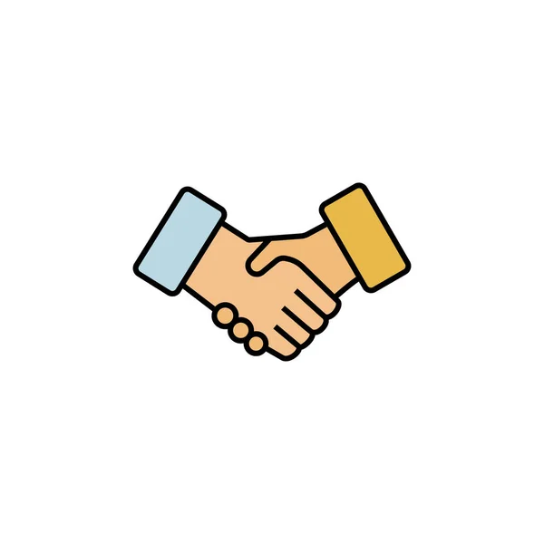 Handshake Zeile Illustration Farbiges Symbol Element Der Ikonen Der Geschäftsillustration — Stockvektor