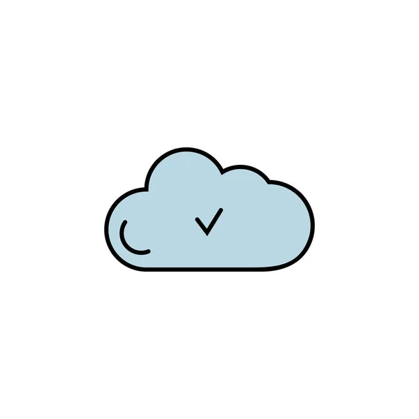 Cloud Computing Line Illustration Färgad Ikon Inslag Företag Illustration Ikoner — Stock vektor