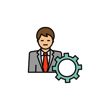 Ayarlar çizgisi resimleme renkli simgesi. İş illüstrasyon simgeleri. İşaretler, semboller ağ, logo, mobil uygulama, UI, UX renkli simge için kullanılabilir