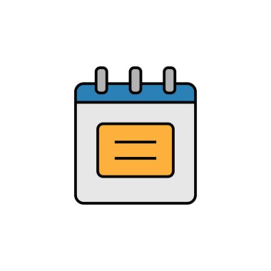Takvim çizgisi resimleme renkli simgesi. İş illüstrasyon simgeleri. İşaretler, semboller ağ, logo, mobil uygulama, UI, UX renkli simge için kullanılabilir