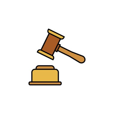 Açık arttırma çizgisi renkli resim. İş illüstrasyon simgeleri. İşaretler, semboller ağ, logo, mobil uygulama, UI, UX renkli simge için kullanılabilir