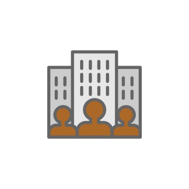 Atılgan 'ın adamları renkli simgeleri özetliyor. İş illüstrasyon çizgisi elementleri renkli simge. İşaretler ve semboller ağ, logo, mobil uygulama, UI, UX renkli simge için kullanılabilir