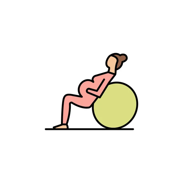 Mudra, línea de yoga ilustración icono de color. Los signos y símbolos se pueden utilizar para la web, logotipo, aplicación móvil, interfaz de usuario, UX — Vector de stock