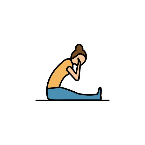 Línea de yoga ilustración icono de color. Los signos y símbolos se pueden utilizar para la web, logotipo, aplicación móvil, interfaz de usuario, UX — Vector de stock