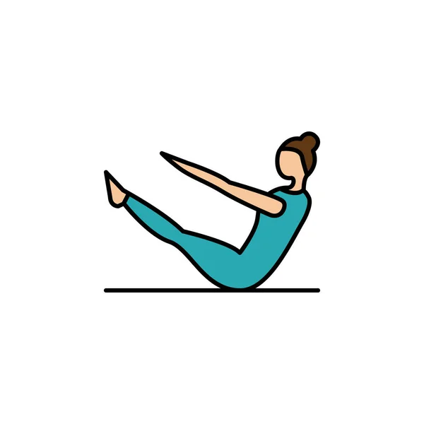 Illustration de ligne de yoga icône colorée. Signes et symboles peuvent être utilisés pour le web, logo, application mobile, UI, UX — Image vectorielle
