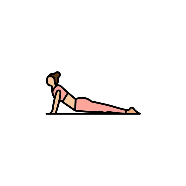 Yoga pozu çizimi renkli ikon. İşaretler ve semboller ağ, logo, mobil uygulama, UI, UX için kullanılabilir