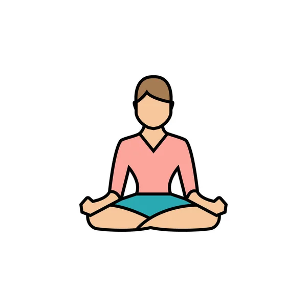 Yoga, posa linea illustrazione icona colorata. Segni e simboli possono essere utilizzati per il web, logo, app mobile, UI, UX Illustrazioni Stock Royalty Free