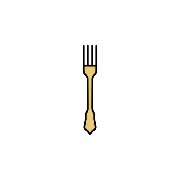 Значок Цвета Вилки Торта Использован Веб Логотип Мобильное Приложение Пользовательский — стоковый вектор