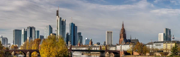 Вид Франкфурт Майн Німеччина Фінансовий Район Горизонт — стокове фото