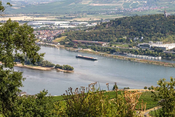 Blick Auf Die Hanglagen Entlang Des Rheins Und Die Fulminantere — Stockfoto