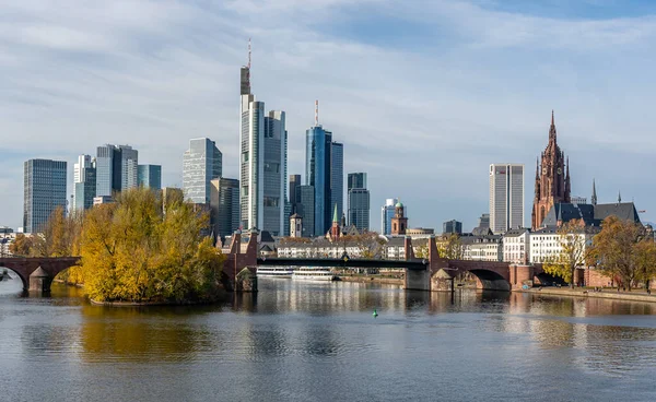 Uitzicht Frankfurt Main Duitsland Financieel District Skyline Stockfoto