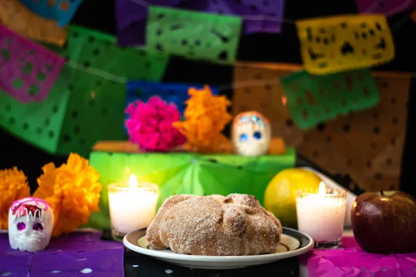 Calaveras Azúcar Altar Celebración Día Muerte México Día Muertos Celebración — Foto de Stock