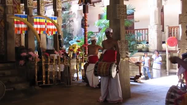 Drummers Entrance Temple Tooth Buddha Kandy Sri Lanka — Wideo stockowe