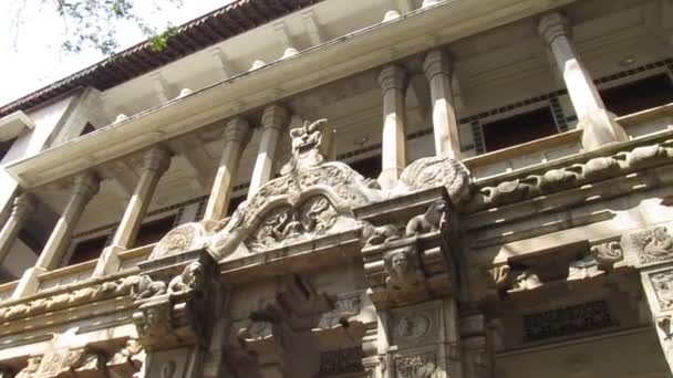 Exterior Das Paredes Templo Dente Buda Kandy Sri Lanka — Vídeo de Stock