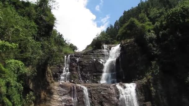 Ramboda Şelalesi Manzarası Nuwara Eliya Sri Lanka — Stok video