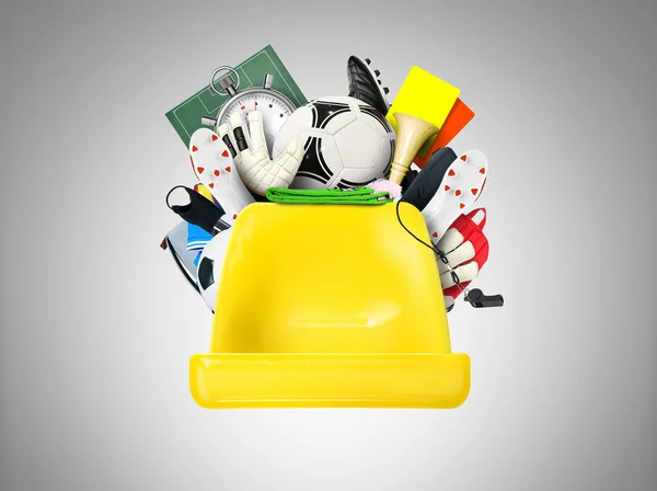 Plastik gelber Sitz Fußball — Stockfoto