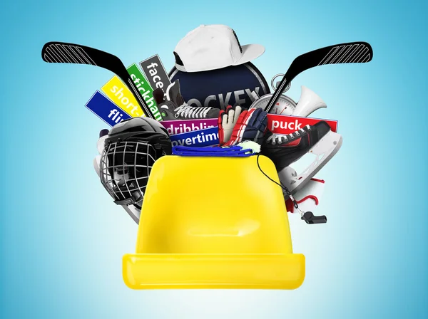 Sitz Hockey und Plastik gelb — Stockfoto