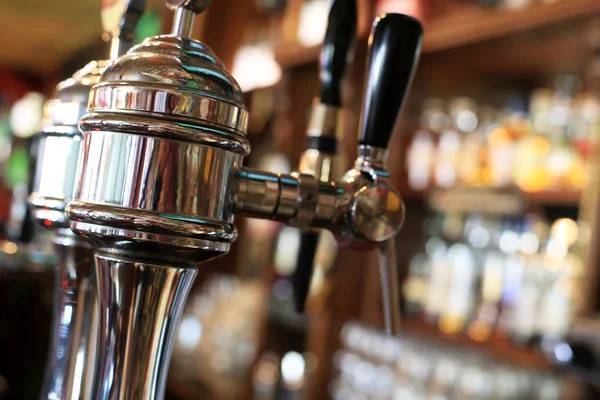 Chrome beer taps — Stock Photo, Image