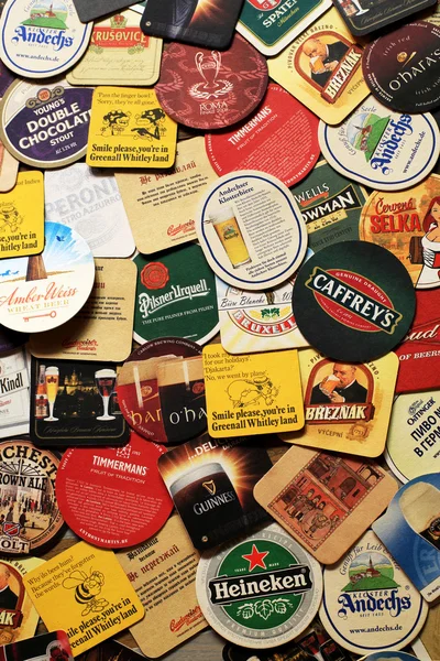 Samling av öl mats — Stockfoto