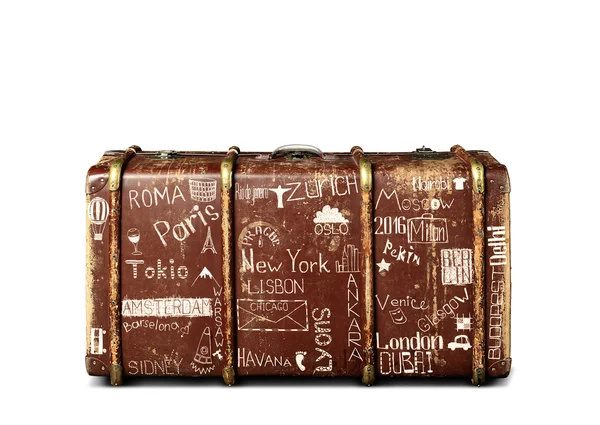 Ρετρό βαλίτσα ενός ταξιδιώτη — Φωτογραφία Αρχείου