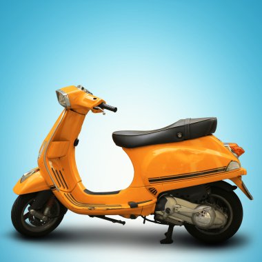 Sarı retro scooter