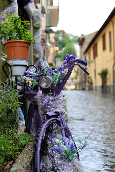 Lila cykel — Stockfoto