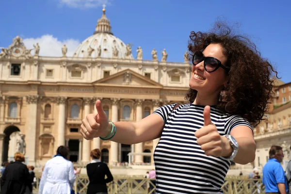 stock image Young lady in Vatican