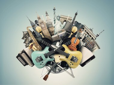 Müzik kolaj, müzik aletleri