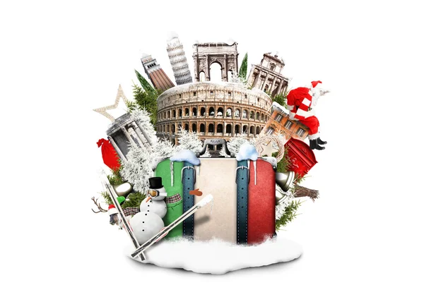 Італія, зимовий, Різдвяний колаж — стокове фото