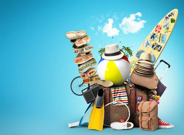 Luggage, goods for holidays — Stock Photo, Image