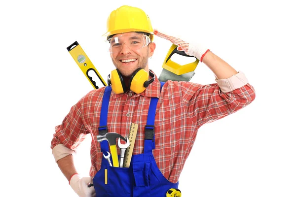 Constructor en casco amarillo —  Fotos de Stock