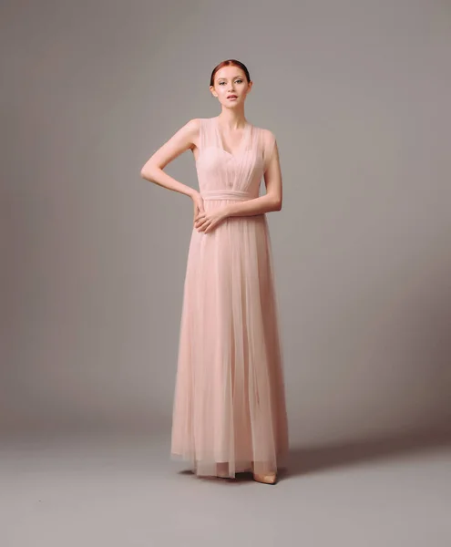 Sukienki Druhen Elegancka Sukienka Moskato Piękny Różowy Szyfon Suknia Wieczorowa — Zdjęcie stockowe