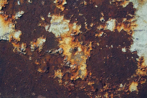 Superficie metálica oxidada con residuos de pintura azul como imagen de fondo — Foto de Stock