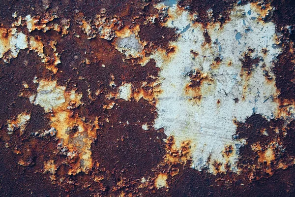 Superficie metálica oxidada con residuos de pintura azul como imagen de fondo — Foto de Stock