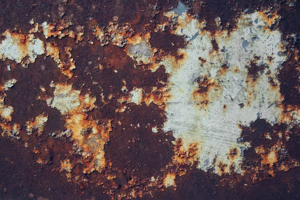 Superficie Metálica Oxidada Con Residuos Pintura Azul Como Imagen Fondo — Foto de Stock