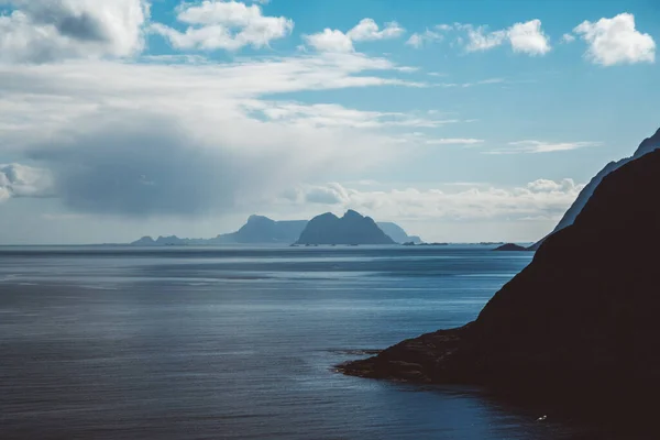 Noruega Montanha Nas Ilhas Lofoten Paisagem Escandinava Natural Lugar Para — Fotografia de Stock