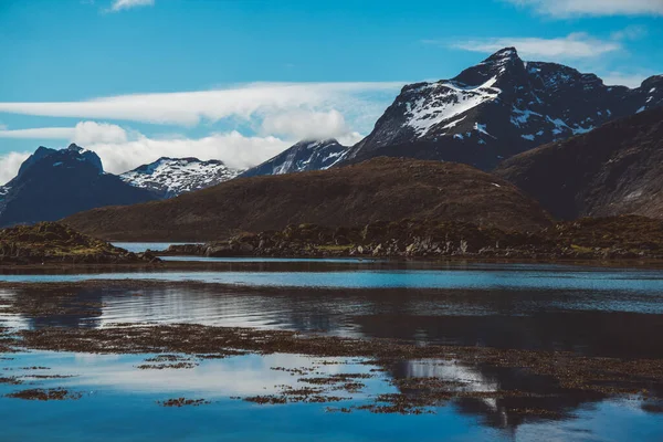 Noruega Montañas Paisajes Las Islas Lofoten Paisaje Escandinavo Natural Lugar — Foto de Stock