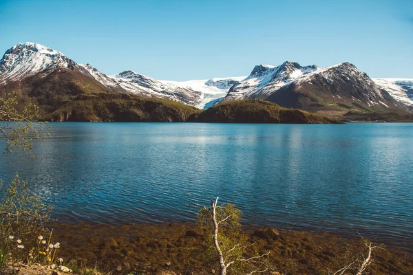 Noruega Montañas Paisajes Las Islas Lofoten Paisaje Escandinavo Natural Lugar — Foto de Stock