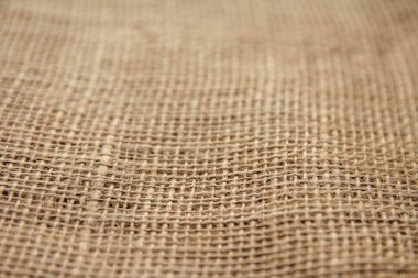 Arkaplan görüntüsü olarak çuval kahverengisi. Üst görünüm, alanı kopyala.